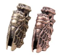 SaiDian 2Pcs Vintage Brass Cicada Beads, Animal Unique Metal Beads for DIY Bracelets, Keychains, Lanyards
