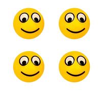 SaiDian 4Pcs Air Valve Stem Cover Smile Face Ball Tire Wheel Cap for Car Truck Bike Yellow