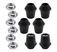 SaiDian 6Pcs Anti-Slip Bass Drum Threaded Rubber Feet with Lock Nut Wear-Resistant Drum Leg Stand Rubber Cushion Floor Drum Leg Tips for Enhanced Stability