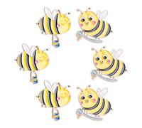 SaiDian 6Pcs Cute Bee Enamel Pin Lapel Pins for Women Cartoon Animal Brooch for Fun Clothes Accessories Unique Alloy Bee Badges for Hats and Backpacks