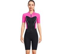 SaiDuoDuo 1.5 mm Neoprene Front Zip Wetsuit, Shorty Wetsuit for Mens Womens, UV Protection Quick Dry Sunsuit,Women Pink,XL