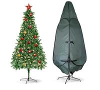 SaiDuoDuo Upright Christmas Tree Storage Bag, Fits 7.5 Ft Artificial Tree with Zipper, Holiday Tree Cover for Christmas Trees,Grey