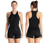 SaiDuoDuo Women 2 mm Neoprene Shorty Wetsuit, Full Body Diving Suit Front Zip for Diving,Black,M