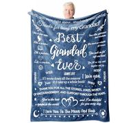 Saier tbo Flannel Blanket Gifts for Grandad, Unique Grandpa Birthday Father’s Day Presents Grandad Gifts from Granddaughter Grandson Grandchildren(51 * 59in)