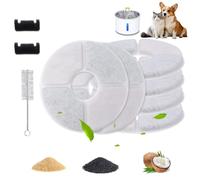 SAIERTE Cat Water Fountain Filters Compatible with Parner 2.4L Pet Water Dispenser, 8 Pack Replacement Filter Cartridges with 1 Cleaning Brush & 2 Pump Protection Sponges for Cats and Dogs