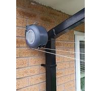 SAIF 26m Washing Line Retractable Wall-Mounted Double Clothes Drying Line, Heavy Duty Retractable, Extendable Reel Airer Adjustable Dryer Garden outdoor or indoor (Grey), 15X14X10cm