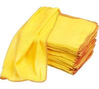 SAIF 40pk Premium Jumbo Yellow Duster 50x40cm Heavy Duty Cloth Kitchen Cleaning cloth towel Strong 100% Woven Cotton Kitchen Glass Fabric