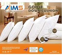 SAIF GOOSE Feather Down 2pk Pair Cushions 40x40cm Continental Hypoallergenic White Square Insert Luxury Deluxe Best Hotel Quality Super Soft Cosy Anti Allergy Computer Quilted,Self-fabric