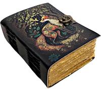 Saify Handicrafts Fox Leather Journal Book of Shadows Notebook Handmade Daily Notepads for Men & Women Blank Paper 7x5 Inches - Best Gift for Art Sketchbook & Notebook (UV print Leather)