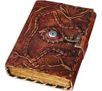 Saify Handicrafts Hocus Pocus Book Of Spells, With Real Spells, Prop Halloween Decorations Decor, Book Of Shadows,Witchy Gifts For Women Leather Writing & Sketchbook Journal (10x7 Inch, Brown)