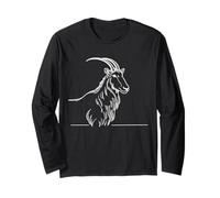 Saiga Antelope Line Art Zoologist Long Sleeve T-Shirt