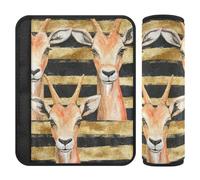 Saiga Black and Gold Striped 2 Pack Shoulder Strap More Comfort Driving for Most Cars funda para cinturón de carro