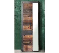 saige hallway mirrored wardrobe in old wood and graphite grey