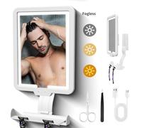 Saiggnyy Large 24" x 36" Modern Wall Mount Bathroom Mirror with Lights, Electronic Defogging, Dimmable 3-Color Lights, Rechargeable, Fogless for Shaving, Makeup, Home Decor