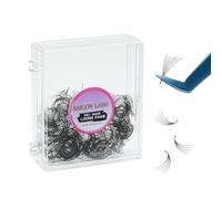 SAIGON LASH 500 Pieces Slim Promade Loose Fans, 14D Volume 0.07C Curl, 8-19mm Mixed Length, Matte Black Handmade Eyelash Extensions, Thick Wispy Eyelashes for Professionals (Black-C-0.03