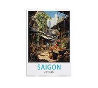 Saigon Vietnam Vintage Travel Poster Canvas Art Print Office Family Bedroom Decorative Posters Gift Wall Decor Poster 20x30inch(50x75cm) Unframe
