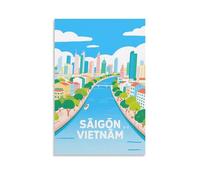 Saigon Vietnam Vintage Travel Posters 16x24inch(40x60cm) Wall Decor Painting Canvas Wall Art Living Room Poster Bedroom