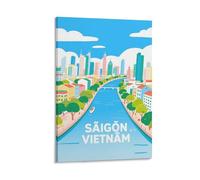 Saigon Vietnam Vintage Travel Posters 16x24inch(40x60cm) Wall Decor Painting Canvas Wall Art Living Room Poster Bedroom