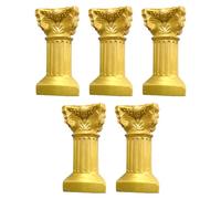 Saihisday 5Pcs Miniature Roman Pillar Gr olumns, Gold Resin Column Candle Holder & Figurine Base for Wedding & Christmas Decoration