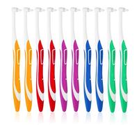 SAIIURV 10 Pack Single Tufted Toothbrush Slim Interspace Brushes for Orthodontic Braces, Trim Tuft toothbrushes interdental Brush with Cover, Gap Dental Teeth Brush for Deep Cleaning