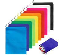 SAIIURV 10 Pack Travel Drawstring Shoe Bags for Storage, Single Rope 40*30 cm Large Portable Non-Woven Dust-Proof Cloth Shoe Packing Organizers Toy Cosmetic Travel Accessories for Men Women Home Daily