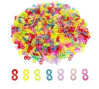 SAIIURV 1000 Pcs S Clips Rubber Band Clips, Loom Bands S Clips,Band Connectors Refill, Rubber Band Connectors for Craft Making DIY Bracelet Connector Weaving Necklace Jewelry Accessories (Multicolor)