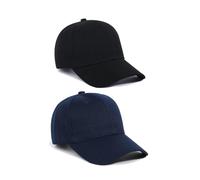 SAIIURV 2 Pack Polo Style Baseball Cap for Men Women, Classic Casual Summer Beach Sun Cap Outdoor Sports Dad Caps Solid Black Navy Mens Visor Hats for Travel Hip Hop Golf
