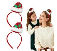 SAIIURV 2 Pcs Christmas Mini Santa Hat Headband with Sequins and Holly Christmas Headbands, Fancy Dress Accessory, Cute Xmas Dress Up Ears Head Decoration Men Women Adult Kid Costume Party (Red)