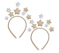 SAIIURV 2 Pieces Star Headband Happy New Year Headband, Hairband for Festival Accessories Glitter Star for Women and Girls Holiday Party Birthday(2 pcs, one size)