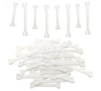SAIIURV 20 Pack Halloween Skeleton Bones for Adult, Small Plastic Jungle Bones Jewellery Set with Pre-Drilled Holes, Caveman Costume Accessories Props for Stone Age Themed Party Fancy Dress