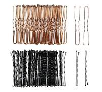 SAIIURV 200 Pcs Hair Pins, Bobby Pins U shape Bun Pins, 6cm Long Kirby Grips for Women, Styling Pin for Thick, Thin, Wavy, Curly, Long and Short Hair, Perfect for daily Wearing (Black, Brown)