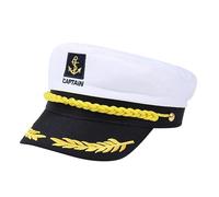 SAIIURV 3 Pcs Captain Yacht Hat, Captain Sailor Set with Hat, Gloves, Sunglasses, Navy Captains Sailors Costume Hats, Embroidery Anchor Skippers Cap for Club Pub Party Costume Accessory (White)