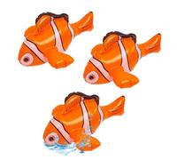SAIIURV 3 Pcs Inflatable Clown Fish, Inflatable Pool Toy Fish, Beach Pool Inflatable Fish, Child Fun Tropical Fish Decoration for Party Beach Theme Summer Celebrations Photo Props Pool Party (3 Pcs)