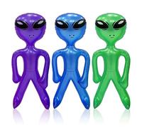 SAIIURV 3 Pieces Inflatable Alien Small Alien Inflates Balloon Blow up Alien for Alien Party, Halloween, Christmas, Birthday Decoration Alien Theme Fancy Dress Party Prop Decorations (3 pcs)
