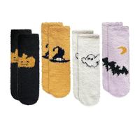 SAIIURV 4 Pair Halloween Fluffy Socks, Fluffy Cartoon Socks, Halloween Gifts (Multicolor)