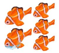 SAIIURV 5 Pcs 26CM Inflatable Clown Fish Floating Toy Beach Pool Inflatable Fish Child Fun Tropical Fishes Decoration for Party Beach Theme Summer Celebrations Photo Props Pool Party (5 Pcs)