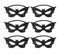 SAIIURV 6 Pack Black Bat Costume Eye Masks for Adults Kids, Vampire Halloween Bat Half Mask Batgirl Batman Costume Felt Eyemask Fancy Dress Masquerade Accessories for Cosplay Party Festival
