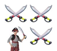 SAIIURV 6 Pack Foam Swords for Kids Adults, 70cm Fake Cutlass Blow up Pirate Sword Inflatable Toy Stage Photo Props Pirate Costume Accessories for Fancy Dress Party Cosplay (Multicolor)