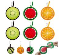 SAIIURV 6 Pcs Round Folding Handheld Folding Hand Fan Portable Foldable Fan Summer Foldable Fans Watermelon Kiwifruit Orange Fruit Hand Fans for Summer Party Wedding Gift Outdoor Decor (6 Pcs)