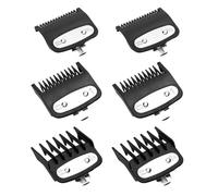 SAIIURV 6 Pieces Clipper Guards for Wahl, Replacement Hair Clipper Guide Combs, Hair Clippers Trimmers with Metal Clip, Professional Cordless Cutting (Black)
