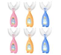 SAIIURV 6 Pieces Kids U-Shaped Toothbrush With Soft Silicone Brush Head, Whole Mouth Teeth Brush For All-Round Oral Cleaning, 360°Manual Training Toothbrushes for Children Toddler 2-6 Years Old (6PCS)