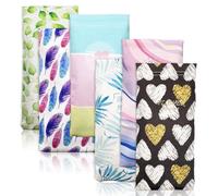 SAIIURV 6 Pieces Leather Glasses Case for Women Men Kids, Soft Sunglasses Case Anti-Scratch Squeeze Eyeglasses Pouch Portable Travel Personalised Spectacle Bag Trinket Organizer (6PCS)