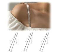 SAIIURV 6 Pieces Rhinestone Bra Straps, Adjustable Glitter Shoulder Straps, Non-Slip and Stylish, Ideal for Weddings and Events (6 pcs)