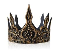 SAIIURV Adults Kings Crown, King Queen Crown Fancy Dress Accessory Stag, PU Foam Soft Adjustable Medieval Royal Headwear, Crowns For Men, Tiara Halloween, Coronation, World Book Day, Nativity (Copper)