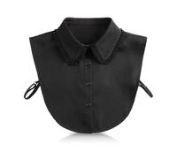SAIIURV Detachable Half Shirt, Women Half Shirt Blouse Top Detachable Fake Collar, False Collar Folding Design for Women Girls, Fake Collars Perfect for Sweaters and Collarless Clothe (Black)