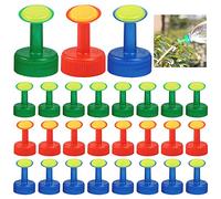 saijer Bottle Top Watering Head, 30 pcs Mini Watering Top Sprinkling Head Plastic Nozzle Garden Watering Potted Plants for Flowers and Vegetables (Red,Green,Blue)