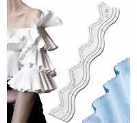 Saijer Sewing Ruler, Wave Edge Quilting Rulers Quilting Accessories Non Slip Patchwork Template Clear Acrylic Modern Style Clear Ruler For Sewing Cutting Measuring Crafts Template