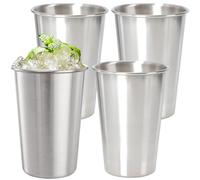 saijer Stainless Steel Cup, 4 Pieces 180ml Stainless Steel Shot Cups Mini Portable Shot Glasses Set Reusable Beer Tumbler Mug Stackable Drinking Cups for Camping,Hiking, Outdoor, Indoor Activities