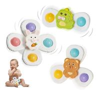 Saijer Suction Cup Spinner Toy, 3 Pcs fidget spinner suction spinners for children High Chair Sensory Early Education Toys with Suction Cups for 1 year old Birthday Gifts for Infants Toddlers