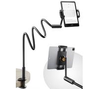 SAIJI 47" Gooseneck Kindle Holder, Tablet Holder for Bed with Upgraded Base, iPad Stand with Flexible Lazy Arm, Compatible with iPad/iPhone/Kindle/Switch or Other 4.7-13" Device (Black)